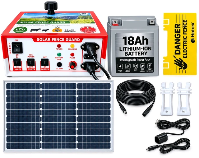 Shrangi  Jhatka Machine Full Set AC DC 12KV 100 Acre (Machine,12V 18ah lithium Battery, 50 Watt Solar Panel,100 Insulator)