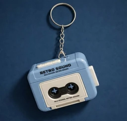 Retro Cassette Tape Keychain Sound Toy With Button Click Sound
