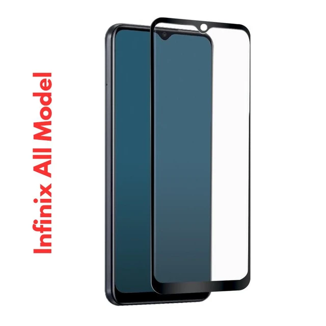 Fnpk Infinix All Model Tempered Glass - Infinix Hot 10S, Black