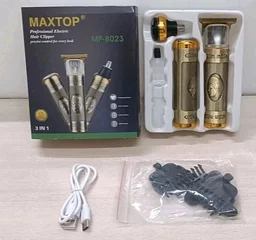 Maxtop MP-8023 Professional Electric Hair Clipper, designed as a 3-in-1 grooming kit
