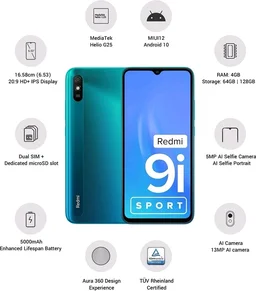 Redmi REDMI 9i Sport ( 4+64 GB) - Black, Superb
