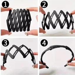 1 Pc Compact & Portable Retractable Hairband - Solid Color, Foldable Design for Travel & Everyday Use