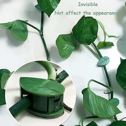 10 Pcs Leaf Shape Climbing Plant, Wall Vine Climbing Plant Support Hook Self-Adhesive Vines Traction Clips Leaf Shape Plant Fixer, Wire Fixing Cable Organizer with Adhesive Sticker