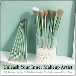 13 Pcs Professional Makeup Brush Set with Pouch – Soft Synthetic Bristle Beauty Brushes for Face & Eyes