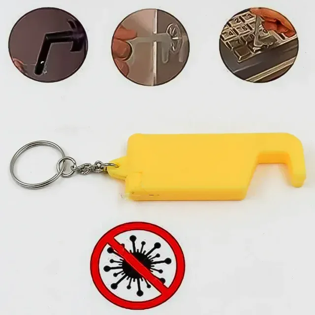 2 in 1 Plastic Keychain with Mobile Stand / Phone Holder (Multicolor)
