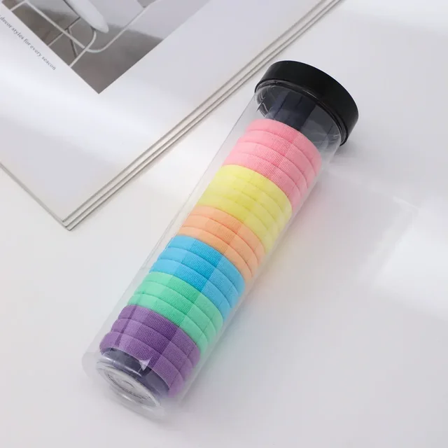 20 Pcs Soft Elastic Hair Ties – Seamless Cotton Stretch Ponytail Holders for Women & Girls