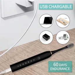 3 Pcs Electric Toothbrush Set – Rechargeable Sonic Toothbrush with Soft Bristles for Adults