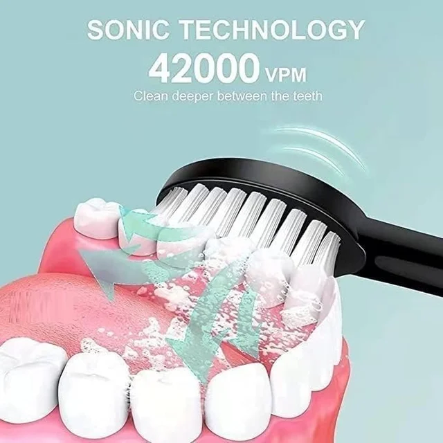 3 Pcs Electric Toothbrush Set – Rechargeable Sonic Toothbrush with Soft Bristles for Adults