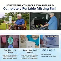 3-Hole Double Head Mist Spray Cooling Fan | Portable Mini Air Cooler & Desktop Humidifier Fan