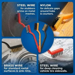 3-in-1 Gas Stove Cleaner Brush Set – Durable Kitchen Scrubbing Brushes for Stoves, Burners & Grates