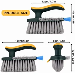 4-in-1 Tile Grout Cleaner Brush with Squeegee (Green) – V-Shape Gap & Crevice Scrub Brush