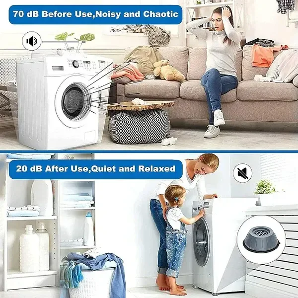 4 Pcs Anti Vibration Pad for Appliances Washing Machine Stand (Medium)