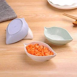 Leaf Shape Mini Dipping Bowls 1 PC– Stylish Ceramic Saucer Set for Chutney, Soy Sauce & Appetizers (Random Colors)