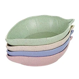 Leaf Shape Mini Dipping Bowls 1 PC– Stylish Ceramic Saucer Set for Chutney, Soy Sauce & Appetizers (Random Colors)