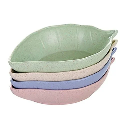 Leaf Shape Mini Dipping Bowls 1 PC– Stylish Ceramic Saucer Set for Chutney, Soy Sauce & Appetizers (Random Colors)