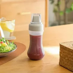5 Hole Squeeze Sauce Bottle (280ML), Portable Plastic Sauce Bottle with Lid Five Holes, Sauce Dispenser Bottle