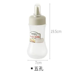 5 Hole Squeeze Sauce Bottle (280ML), Portable Plastic Sauce Bottle with Lid Five Holes, Sauce Dispenser Bottle