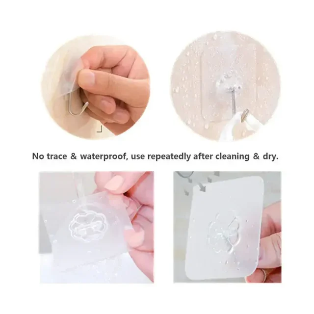 Multipurpose Strong Small Stainless Steel Adhesive Wall Hooks 1 PC