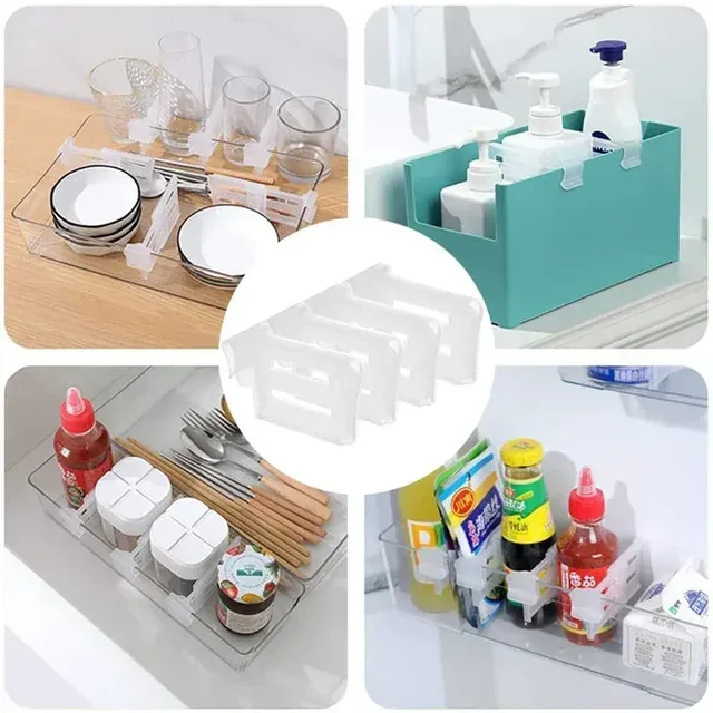 (5 Pcs Set) Refrigerator Internal Drawer Shelf Divider Clip