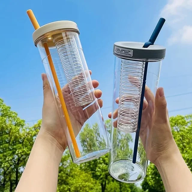 700ML Plastic Water Bottle with Straw – Leak-Proof Sipper Bottle for Gym, Office & School