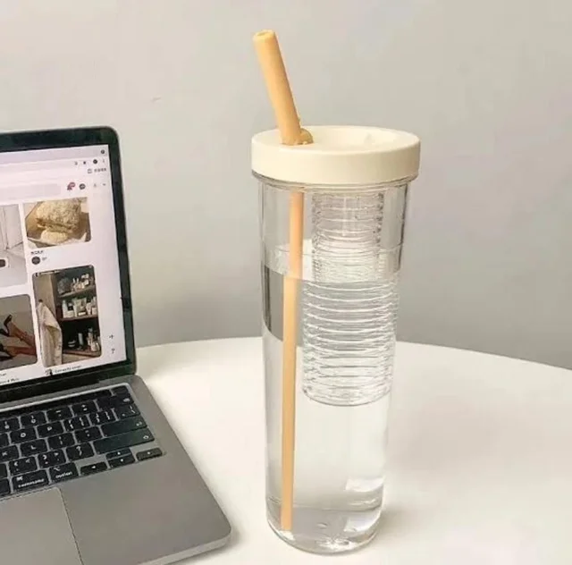 700ML Plastic Water Bottle with Straw – Leak-Proof Sipper Bottle for Gym, Office & School