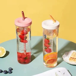 700ML Plastic Water Bottle with Straw – Leak-Proof Sipper Bottle for Gym, Office & School