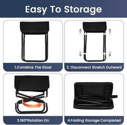 Premium Folding Camping Stool | Portable Lightweight Mini Travel Seat with Carrying Bag