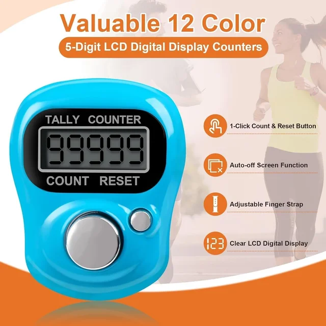Digital Hand Tally Counter – Portable Electronic Finger Lap Counter with LCD Display