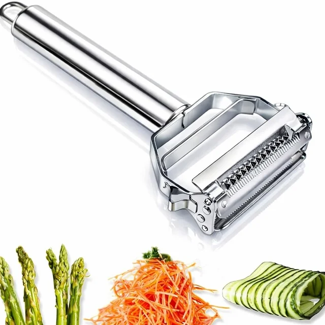 2-in-1 Dual Blade Stainless Steel Vegetable Peeler & Julienne Cutter