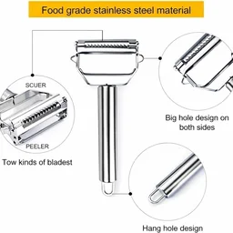 2-in-1 Dual Blade Stainless Steel Vegetable Peeler & Julienne Cutter