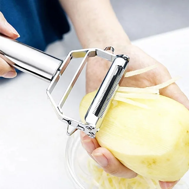2-in-1 Dual Blade Stainless Steel Vegetable Peeler & Julienne Cutter