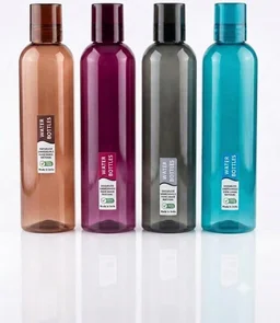 1000ml PET Water Bottles with Leakproof Pianoo Cap – 1 PC (Amber, Purple, Grey, Teal) | BPA-Free Food Grade Storage Bottles for Home, Office & Refrigerator