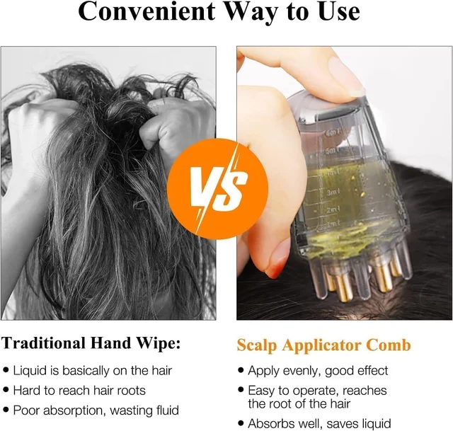 Hair Oil Applicator Bottle with Root Comb – Scalp Oiling & Hair Care Dispenser