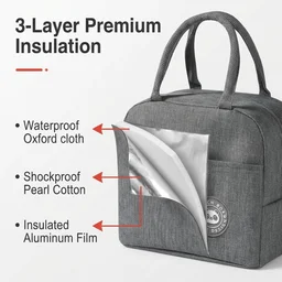 5L Insulated Cooler Lunch Bag – Portable Thermal Food Storage Bag for Office, School & Travel