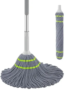 Self-Wringing Microfiber Twist Mop (Grey) – Hands-Free Floor Cleaning Mop for Home & Office