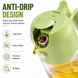 2-in-1 Oil Sprayer & Dispenser Bottle 500ml – Glass Olive Oil Spray Bottle for Cooking, BBQ, Air Fryer, Salad & Kitchen | Leak-Proof, Refillable