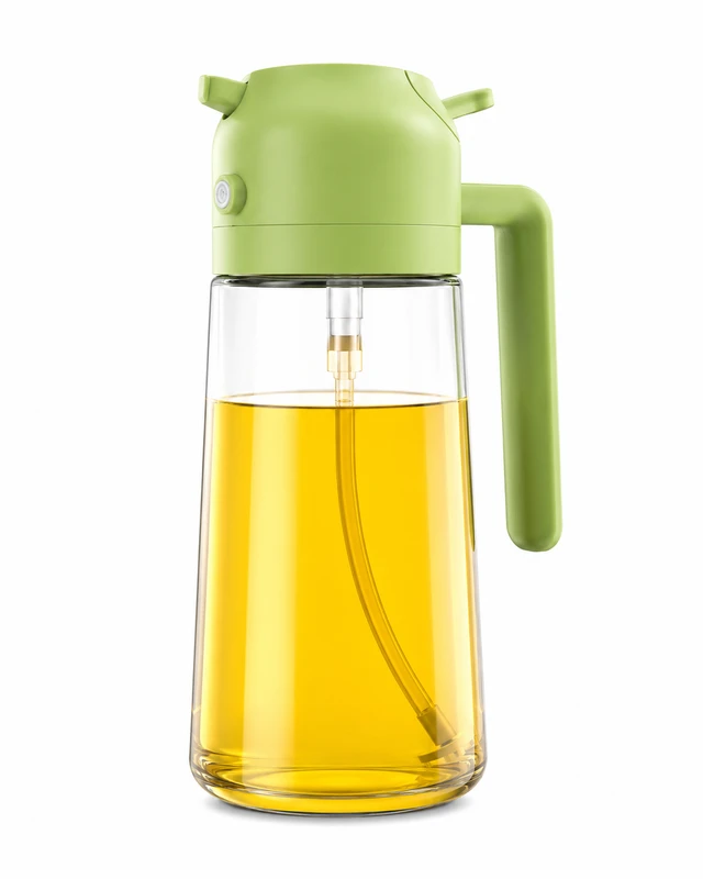 2-in-1 Oil Sprayer & Dispenser Bottle 500ml – Glass Olive Oil Spray Bottle for Cooking, BBQ, Air Fryer, Salad & Kitchen | Leak-Proof, Refillable