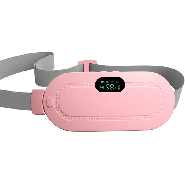 Portable Cordless Heating Pad for Menstrual Cramps (Pink) – Wearable Belly & Back Heating Belt with Massage