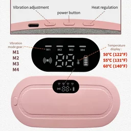 Portable Cordless Heating Pad for Menstrual Cramps (Pink) – Wearable Belly & Back Heating Belt with Massage