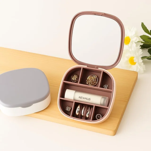 Small Plastic Jewelry Organizer Box – Portable Clear Multi-Grid Storage Case for Rings, Earrings & Craft Beads
