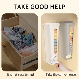 Wall-Mounted Underwear & Socks Storage Organizer Box with Removable Dividers | Clear Flip-Lid No-Drill Space-Saving Closet & Drawer Divider for Panties, Ties, Cables & Accessories