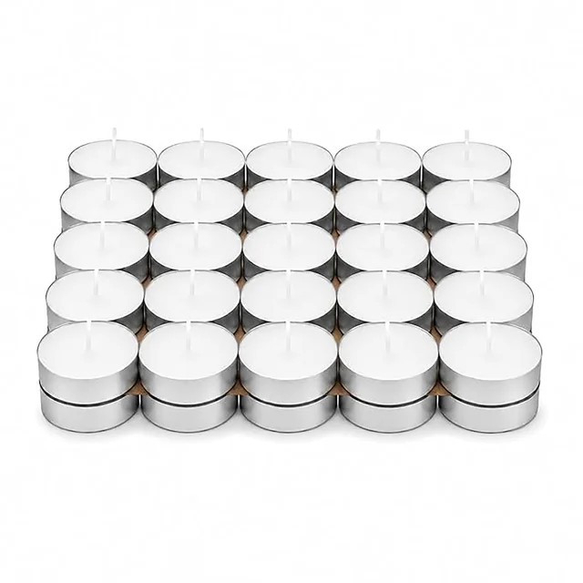 Unscented White Wax Tealight Candles (Pack of 50) – Smokeless, Lead-Free & Stain-Free Tea Light Candles for Diwali, Home Decor, Festivals & Events