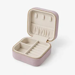 Luxury Velvet Jewellery Box – Portable Travel Jewellery Organizer Case for Rings, Earrings & Necklaces