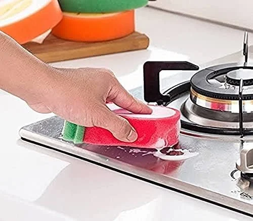 Fruit Shape Bath Sponge Multi-Functional Kitchen Washing Dishes Cleaning Sponge Fruit and Vegetable Washing Sponge, Bath Cleaning Sponge (Multicolor)