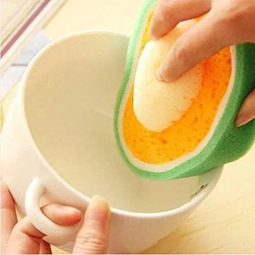 Fruit Shape Bath Sponge Multi-Functional Kitchen Washing Dishes Cleaning Sponge Fruit and Vegetable Washing Sponge, Bath Cleaning Sponge (Multicolor)