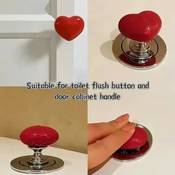 (Pack Of 2) Cabinet Door Handle Drawer, Heart-shaped Knob Pulls Toilet Press Button