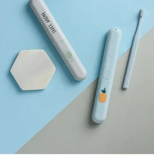 Printed Toothbrush Cover (Pack Of 3), Anti-Bacterial Plastic Toothbrush Cover Travel Case (Random Design)