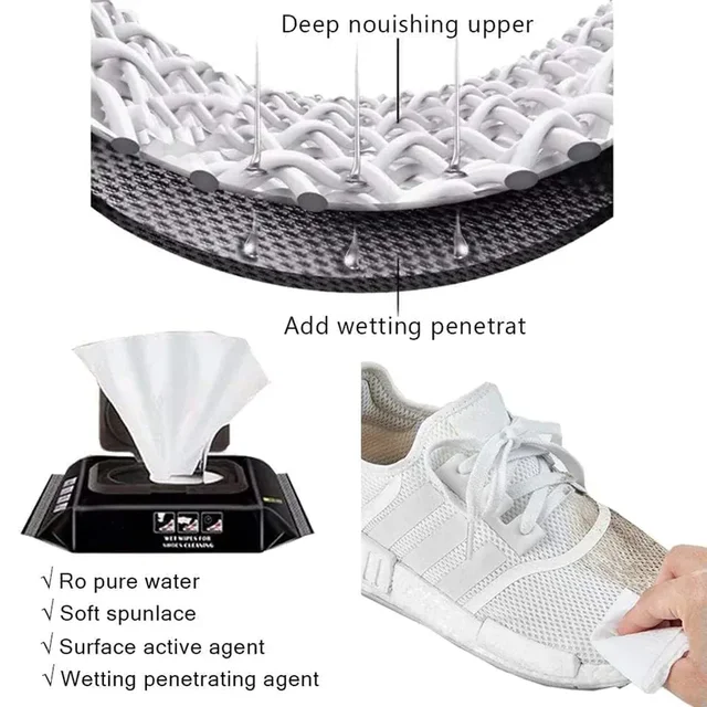 SHOE CLEANING WET WIPES (80 PCS)