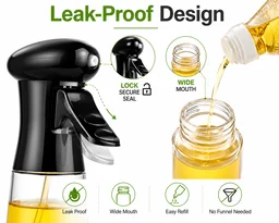 Oil Sprayer & Pourer Bottle for Cooking | Olive Oil Spray Bottle | Leak-Proof, BPA-Free, Refillable Fine Mist Oil Dispenser for Air Fryer, BBQ, Salad & Kitchen (210ml)