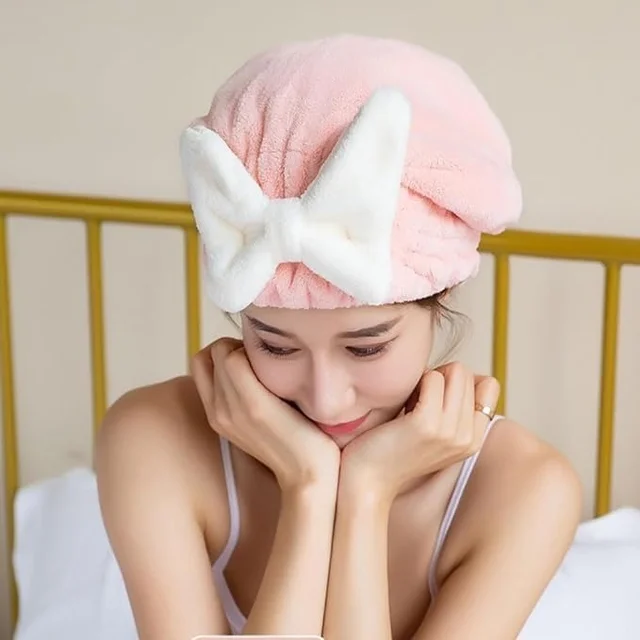 Super Absorbent Hair Towel Wrap for Wet Hair, Quick Dry Head Wrap with Bow-Knot Shower, Microfiber Hair Towel Wrap for Women (Random Color)